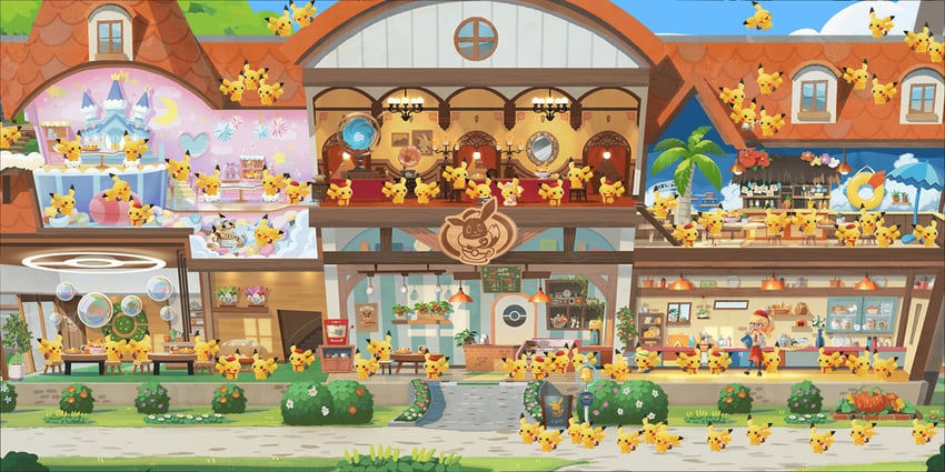 pikachu, eevee, mimikyu, ditto, transformed ditto, and 1 more (pokemon and 1 more)
