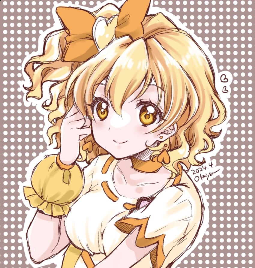 yamabuki inori and cure pine (precure and 1 more) drawn by okayashi