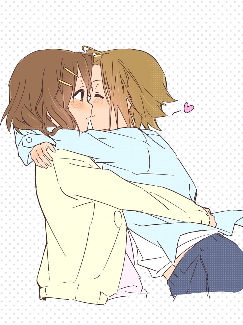 hirasawa yui and tainaka ritsu (k-on!) drawn by shaofangziran