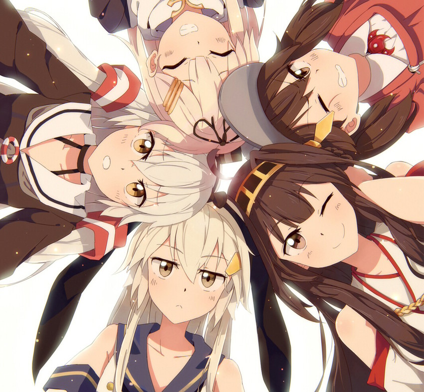 shimakaze, kongou, yuudachi, yuudachi kai ni, ryuujou, and 2 more (kantai collection) drawn by tomato_(lsj44867)
