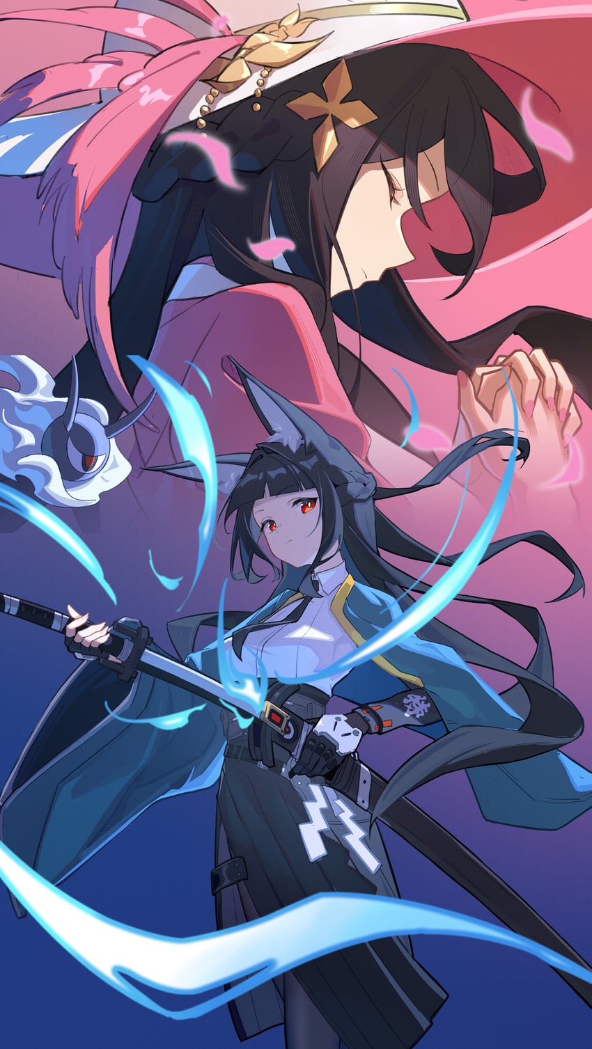 hoshimi miyabi and tailless (zenless zone zero) drawn by hapwind