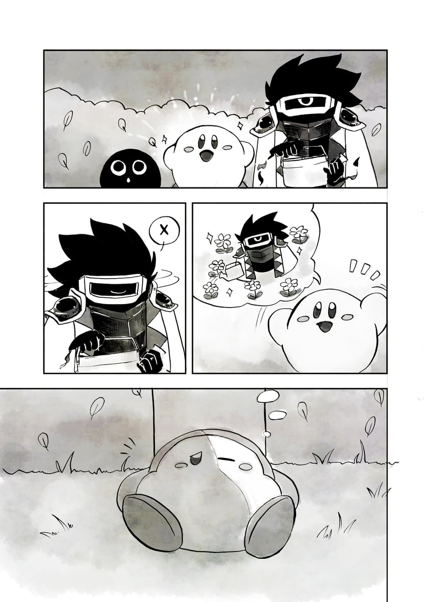kirby, waddle dee, gooey, dark matter, and dark matter blade (kirby) drawn by mizusuibo