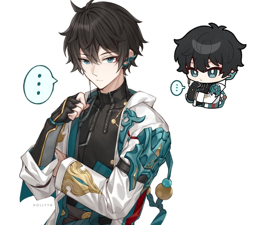 dan heng (honkai and 1 more) drawn by hollyyn