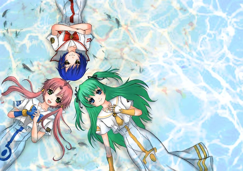 mizunashi akari, alice carroll, and aika granzchesta (aria) drawn by kyoko_hk