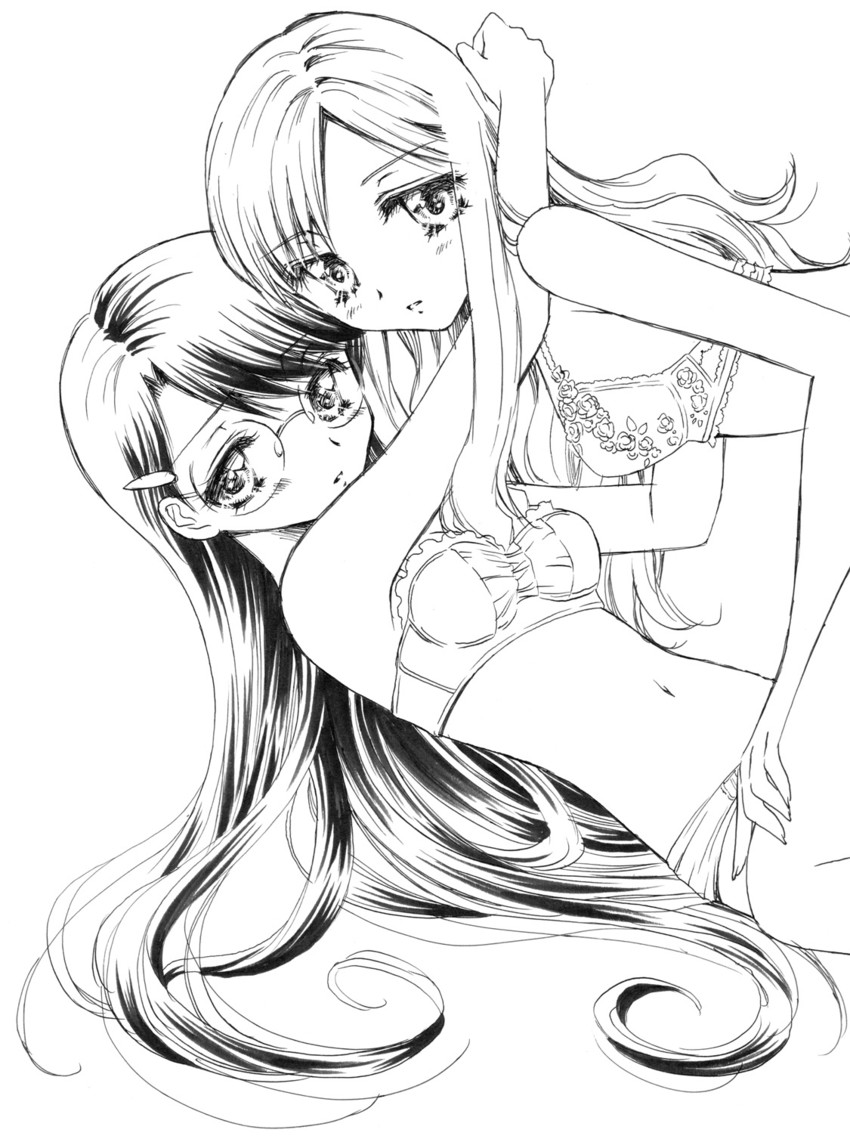 tsukikage yuri and kurumi momoka (precure and 1 more) drawn by muumin