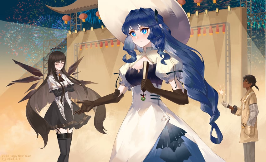virtuosa, thorns, and astesia (arknights) drawn by pupeteer_p