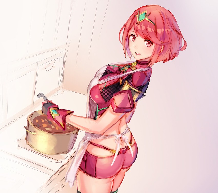 pyra (xenoblade chronicles and 1 more) drawn by anbe_yoshirou