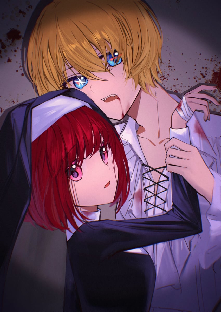 arima kana and hoshino aquamarine (oshi no ko) drawn by xiang_yu_pai