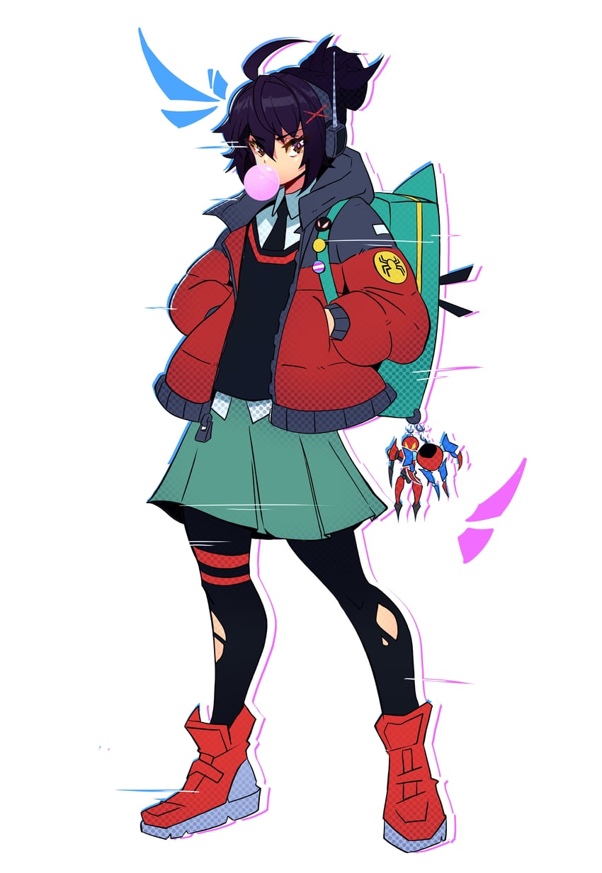 peni parker and sp//dr (marvel and 3 more) drawn by pimozzarella