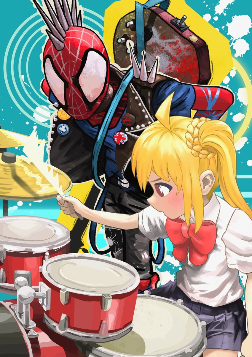 ijichi nijika and spider-punk (bocchi the rock! and 4 more) drawn by marathonman98