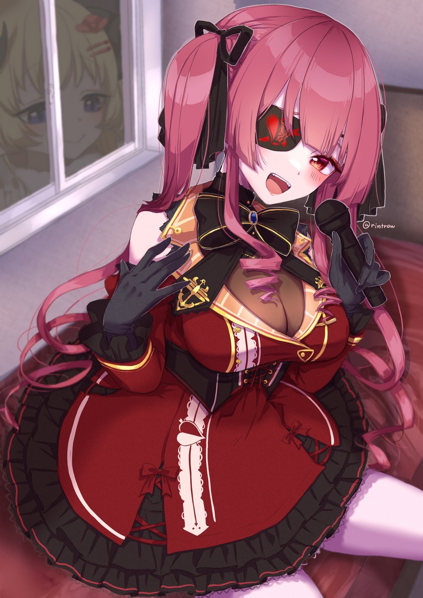 houshou marine and tsunomaki watame (hololive) drawn by rin_trow