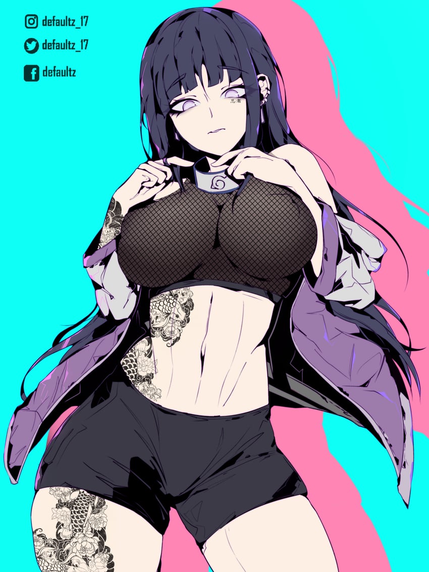 hyuuga hinata (naruto and 2 more) drawn by defaultz
