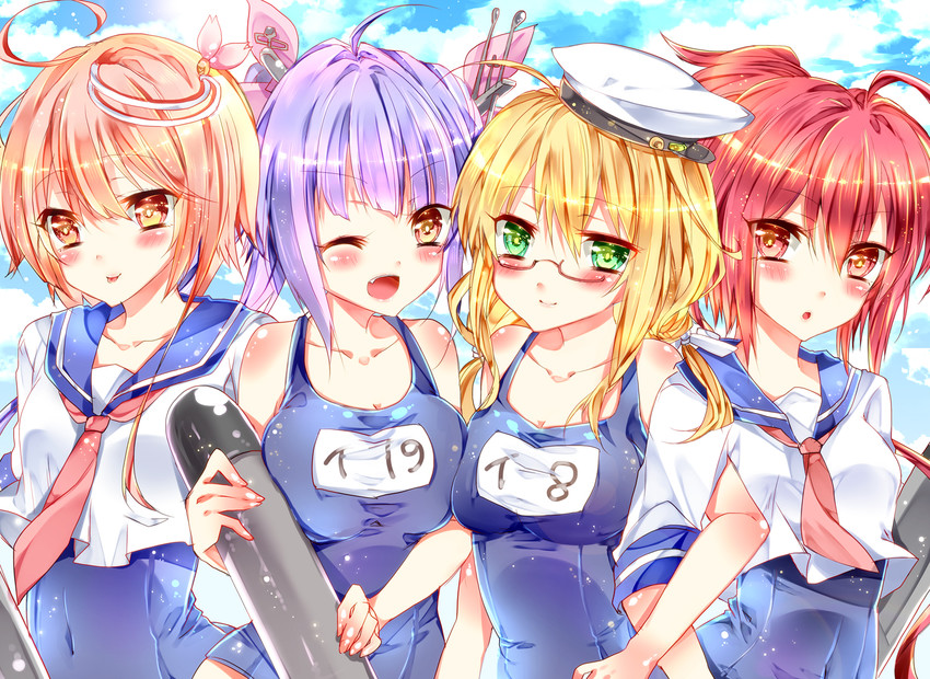 i-19, i-58, i-8, and i-168 (kantai collection) drawn by bariko