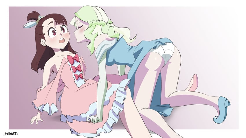 kagari atsuko and diana cavendish (little witch academia) drawn by chadgarciaburg