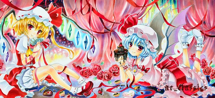 remilia scarlet and flandre scarlet (touhou) drawn by at_classics