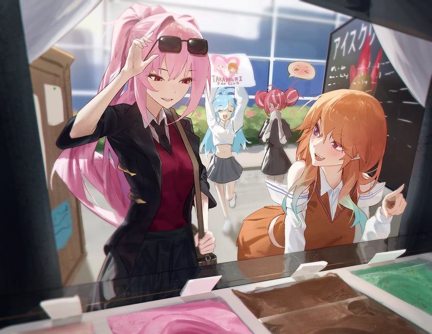 mori calliope, takanashi kiara, kureiji ollie, and kobo kanaeru (hololive and 2 more) drawn by vyva