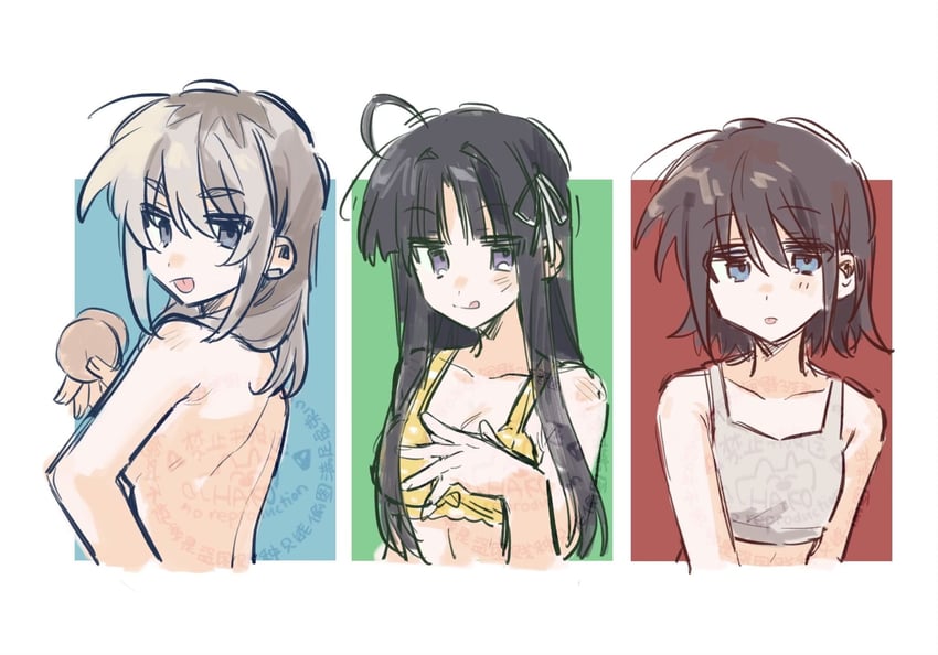 iseri nina, kawaragi momoka, and awa subaru (girls band cry) drawn by pingke_box