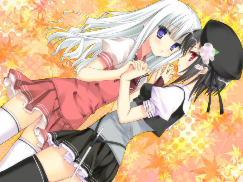 kumigami hiyo and waka (kitto sumiwataru asairo yori mo and 1 more) drawn by kobuichi