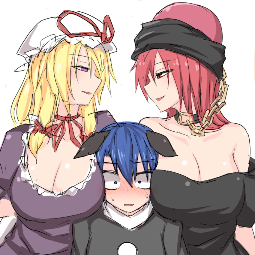 yakumo yukari, hecatia lapislazuli, and doremy sweet (touhou) drawn by kuroba_rapid