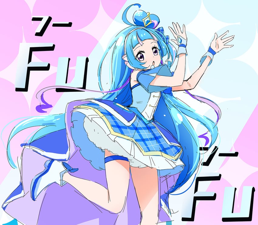 aokaze nana and cure wink (precure and 1 more) drawn by abe_kanari
