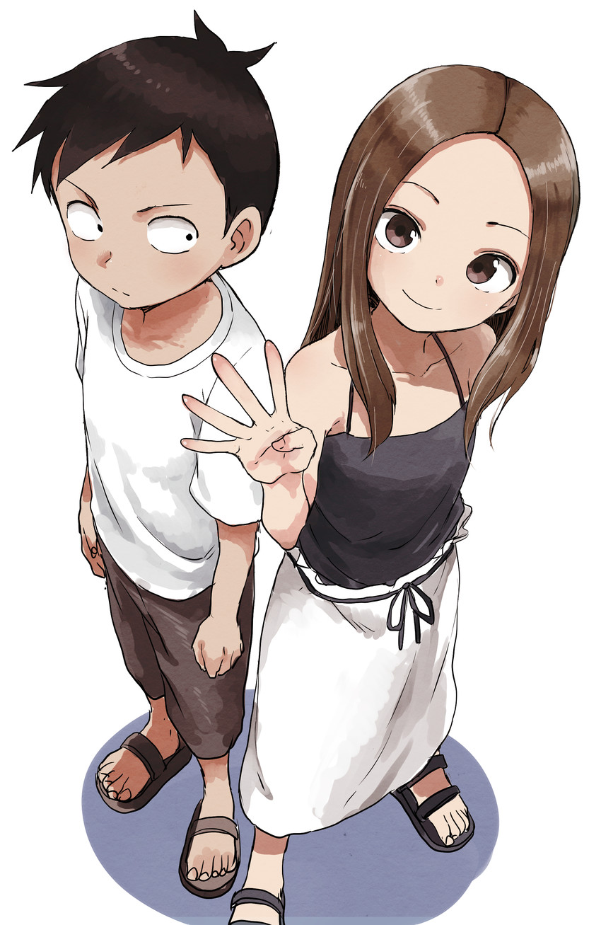 takagi-san and nishikata (karakai jouzu no takagi-san) drawn by yamamoto_souichirou