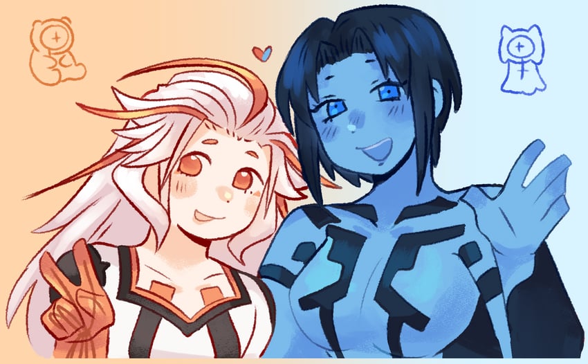 cortana and aiba (halo and 1 more) drawn by hoshizora_lone