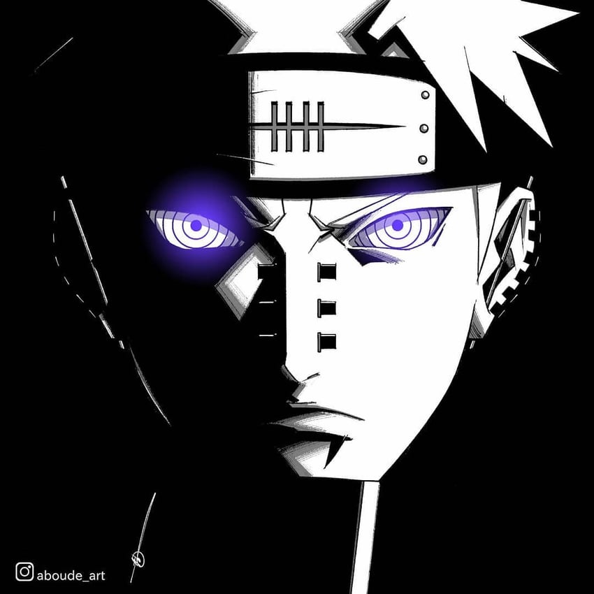 pain (naruto and 1 more) drawn by aboude_art