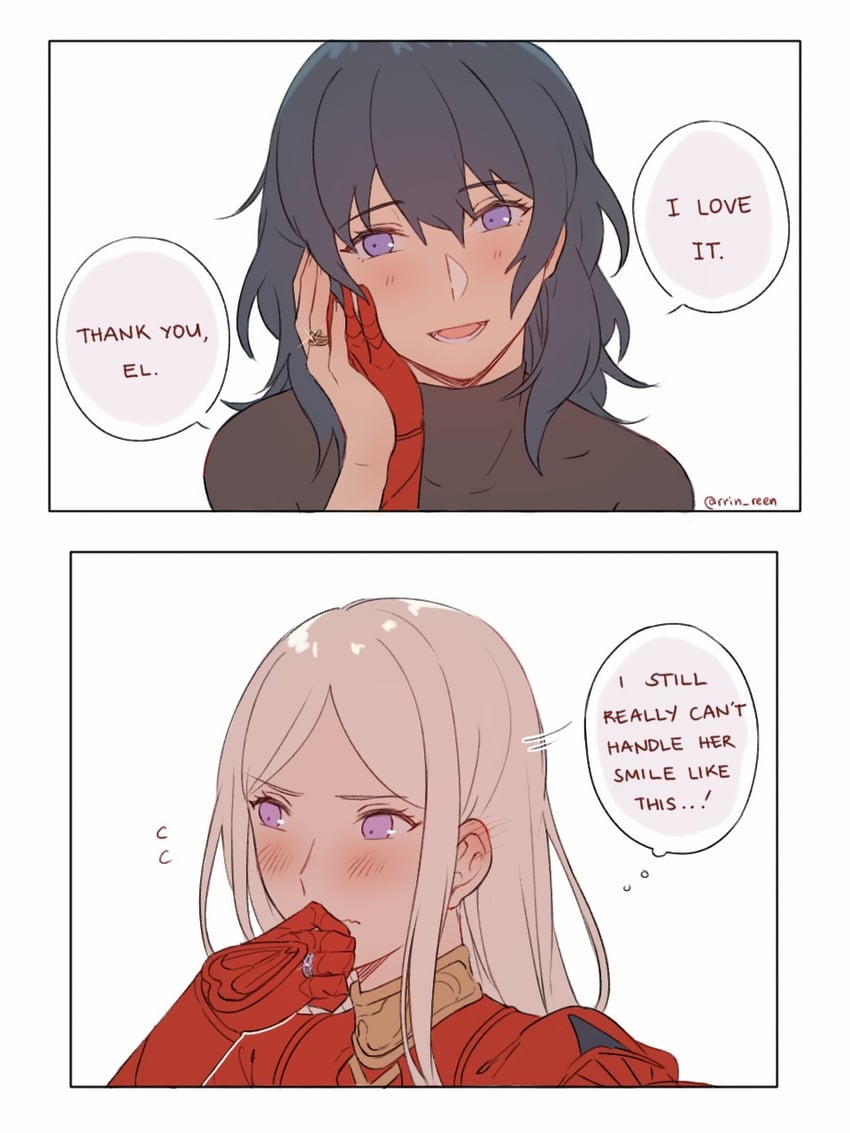 female byleth and edelgard von hresvelg (fire emblem and 1 more) drawn by yukari_(bryleluansing)