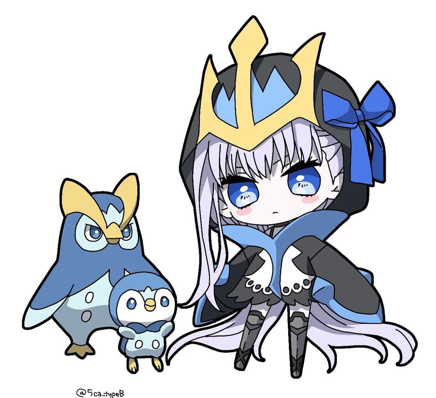 meltryllis, piplup, empoleon, and prinplup (fate and 2 more) drawn by 5ca_typeb