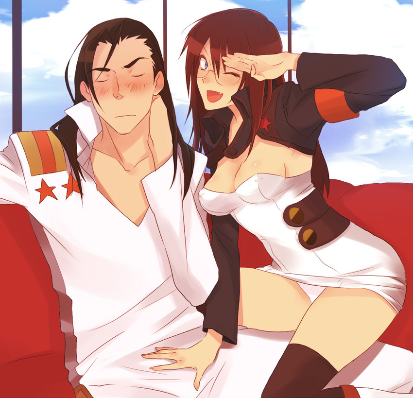 rossiu adai and kinon bachika (tengen toppa gurren lagann) drawn by koutarou_(farthest)