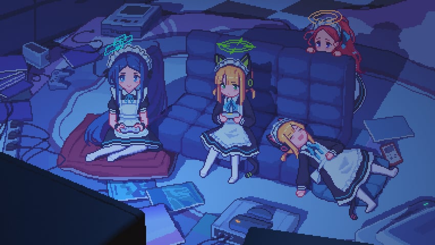 aris, momoi, midori, and yuzu (blue archive) drawn by viscum