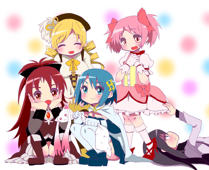 akemi homura, kaname madoka, miki sayaka, sakura kyoko, and tomoe mami (mahou shoujo madoka magica) drawn by nakagawa_(shirupet_logic)