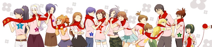 producer, hoshii miki, kisaragi chihaya, amami haruka, kikuchi makoto, and 11 more (idolmaster and 1 more) drawn by shitsuren_banchou_tea