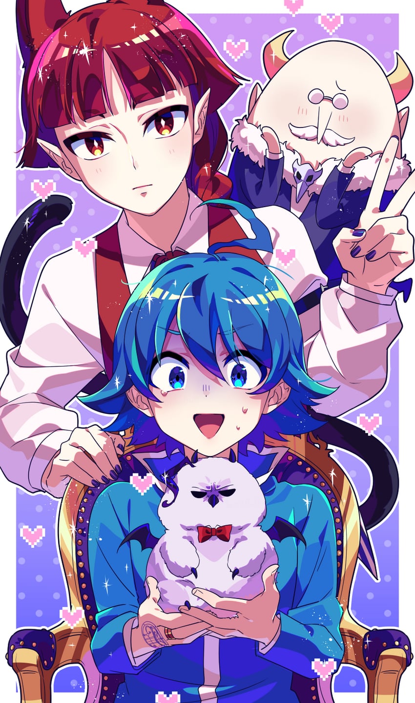 suzuki iruma, opera, naberius kalego, and sullivan (mairimashita! iruma-kun) drawn by bumi0w0