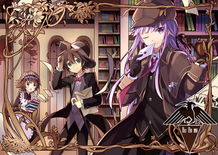 kirigiri kyoko, naegi makoto, and fujisaki chihiro (danganronpa and 1 more) drawn by kinoshita_neko