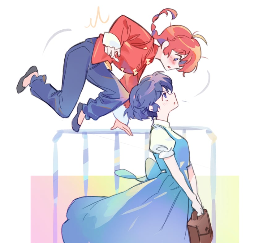 ranma-chan and tendou akane (ranma 1/2) drawn by seoji