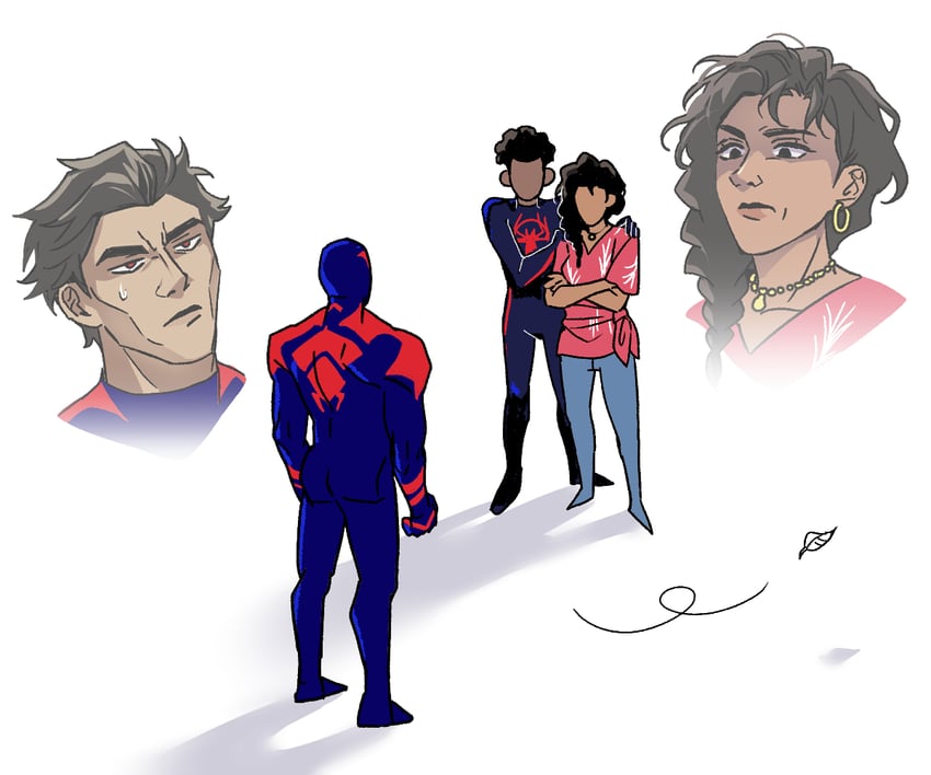miguel o'hara, spider-man, miles morales, and rio morales (marvel and 3 more) drawn by gugusam0