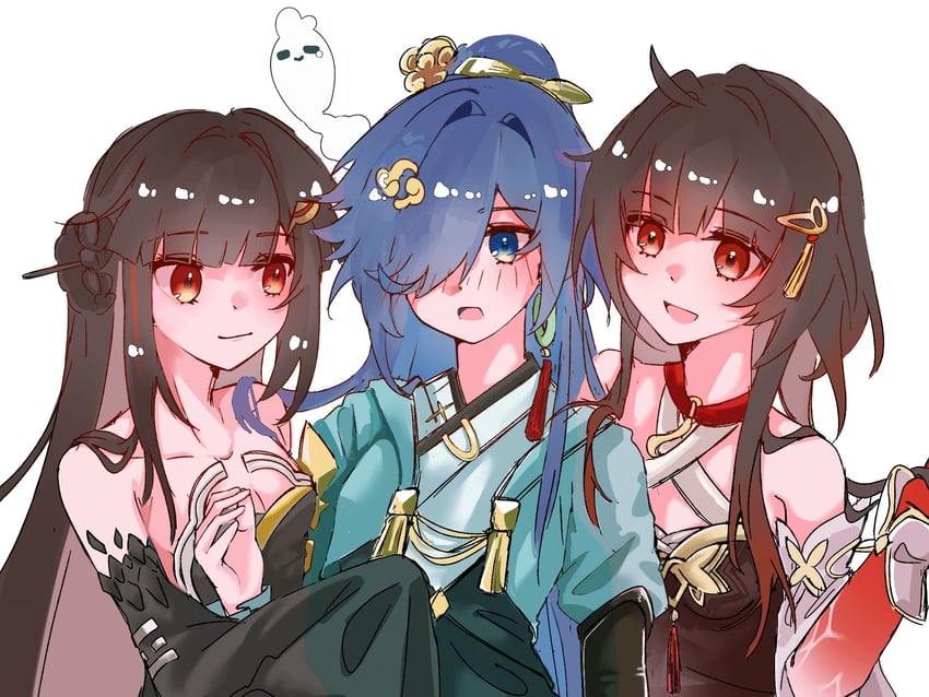 fu hua, lingsha, and nuwa (honkai and 2 more) drawn by sinka78035570