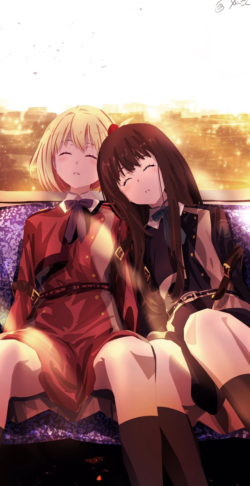 nishikigi chisato and inoue takina (lycoris recoil) drawn by sengoku_chidori