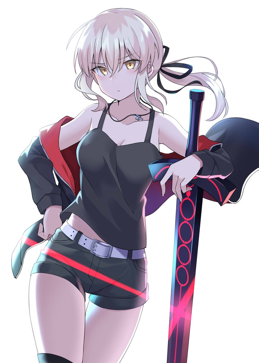 artoria pendragon and saber alter (fate and 1 more) drawn by 100percent_park