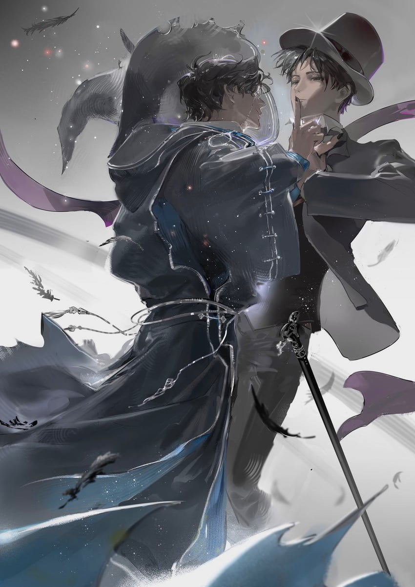 klein moretti and amon (lord of the mysteries) drawn by tansiki