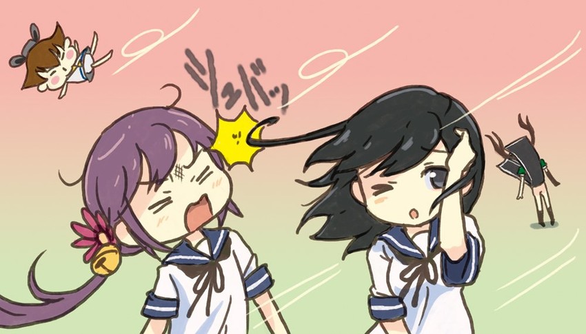 ushio, yukikaze, akebono, tone, and tone kai ni (kantai collection) drawn by saiguchi_otoufu