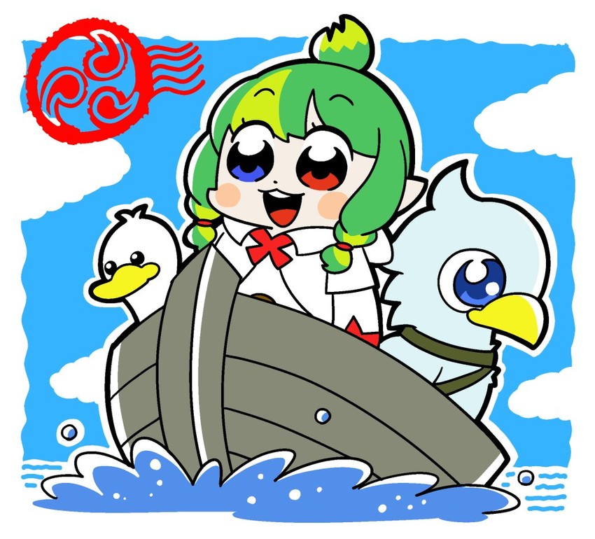 warrior of light, white mage, and bkub duck (final fantasy and 1 more) drawn by bkub