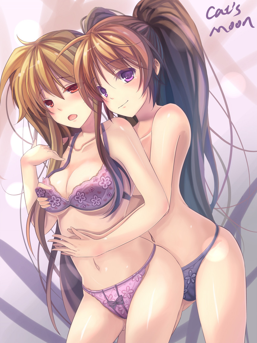 fate testarossa and takamachi nanoha (lyrical nanoha and 1 more) drawn by catsmoon
