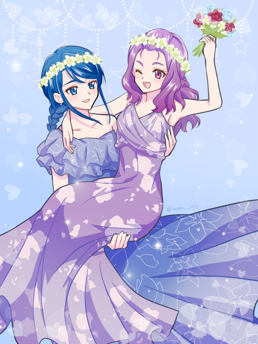 minazuki karen and mimino kurumi (precure and 3 more) drawn by amagan_ruruboshi