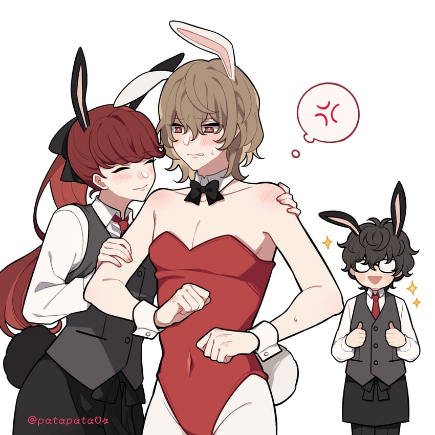 amamiya ren, yoshizawa kasumi, and akechi gorou (persona and 2 more) drawn by zozakura