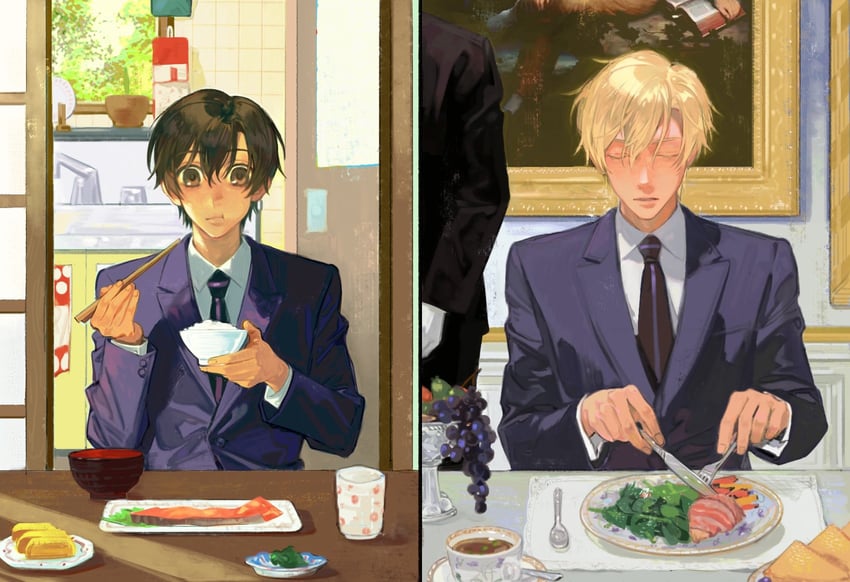fujioka haruhi and suou tamaki (ouran high school host club) drawn by hong_3740