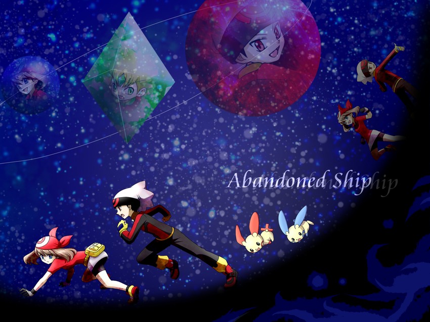 may, brendan, minun, plusle, and emerald (pokemon and 1 more) drawn by kinomiz