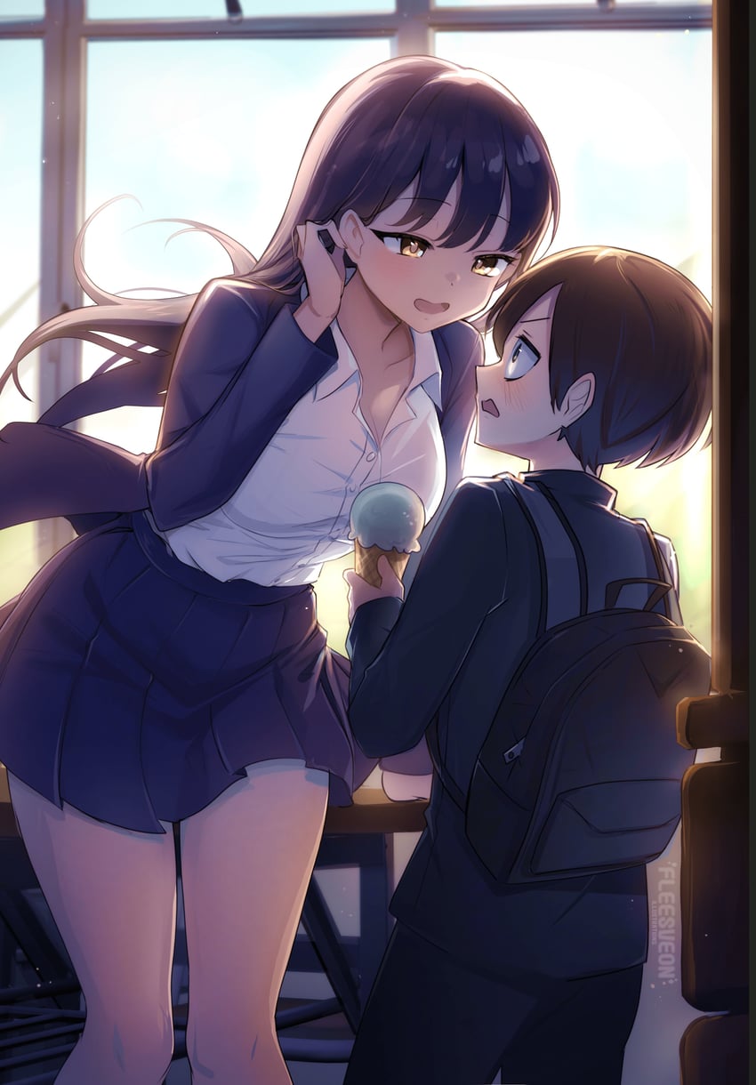 yamada anna and ichikawa kyoutarou (boku no kokoro no yabai yatsu) drawn by fleesveon