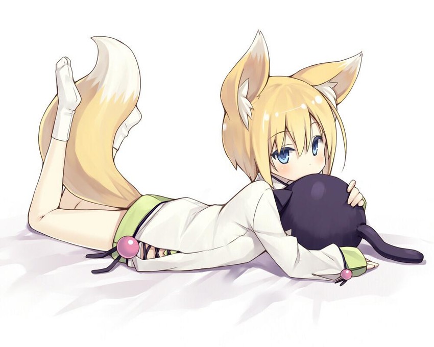 shiratama kitsune and kuroino (original) drawn by poco_(asahi_age)